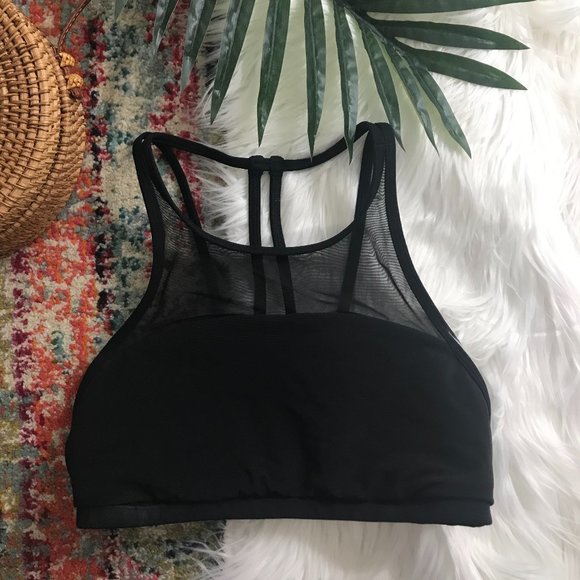 lululemon athletica Other - Lululemon Size 4 Black Strappy Mesh Sports Bra